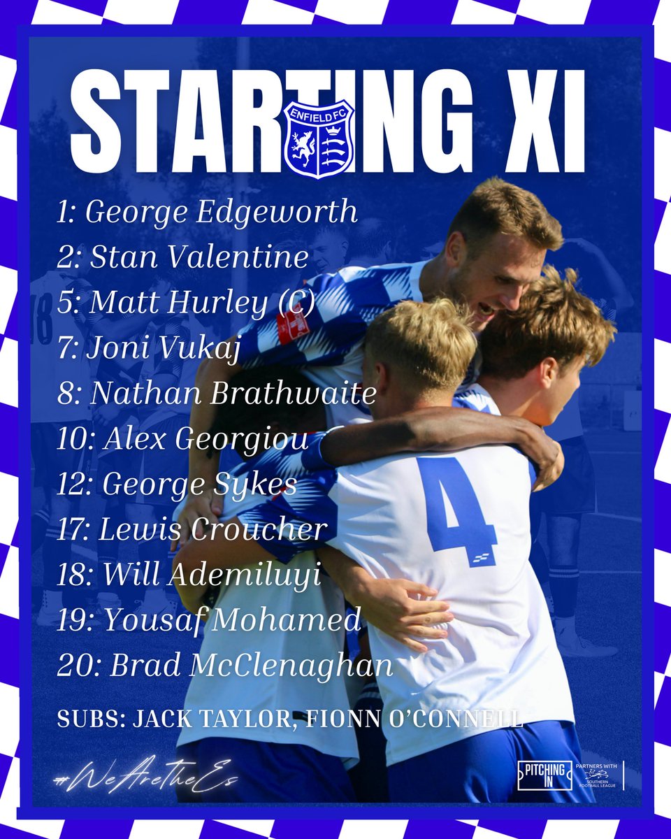 Here is your Enfield side to take on Flackwell Heath this afternoon. 💪

#WeAreTheEs