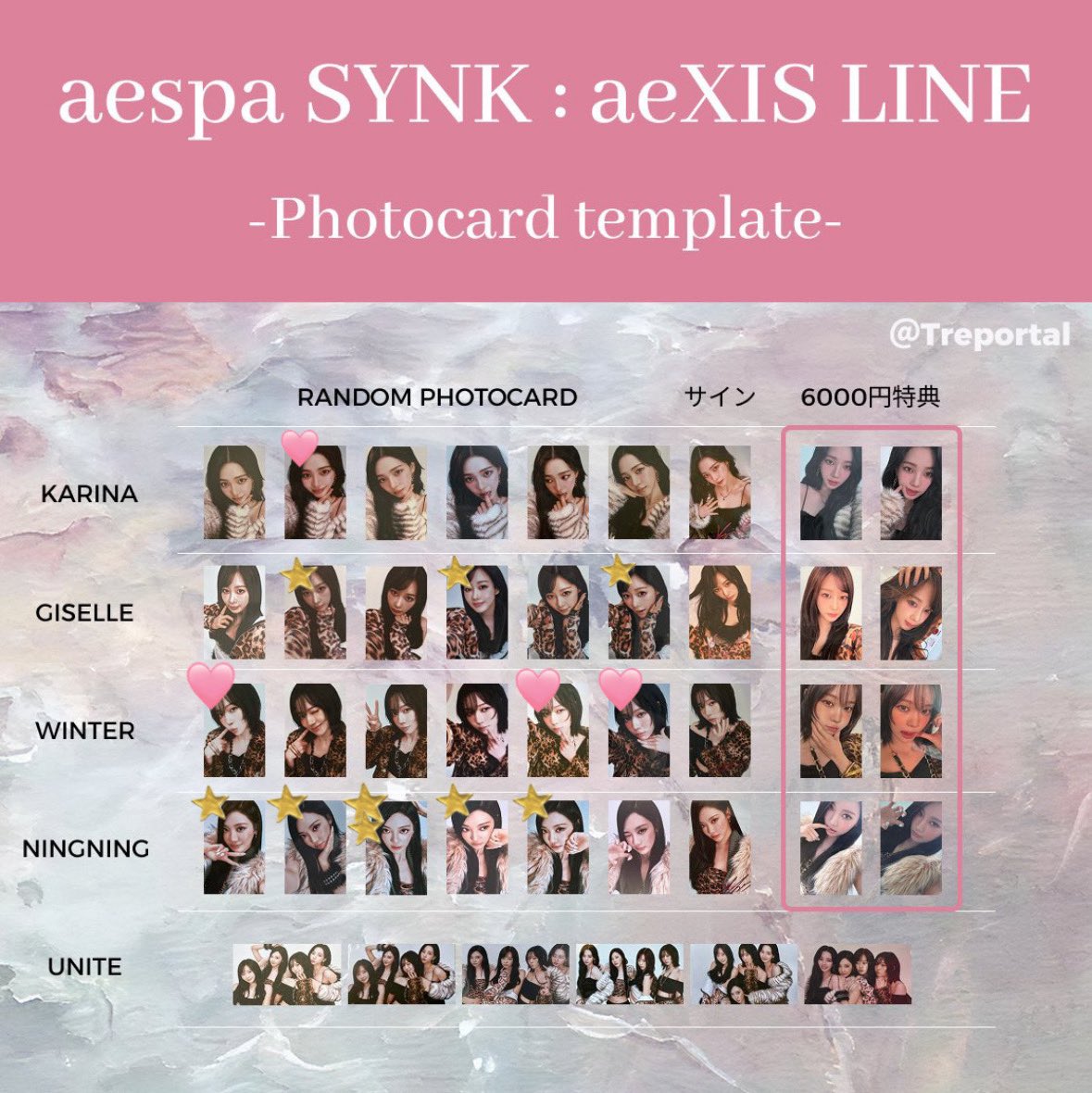 01once_midzy's tweet photo. aespa 2025 LIVE TOUR - SYNK : aeXIS LINE - in JAPAN ラントレ ランダムトレカ グッズ  ランダムフォトカード交換

求: 画像（🩷）　カリナ、ウィンター

譲:画像（⭐️）　ジゼル、ニンニン

郵送での交換希望いたします

#aespa #aespa交換　#トレカ　#カリナ　#ウィンター　#ジゼル　#ニンニン https://t.co/CGbkF0RfkZ