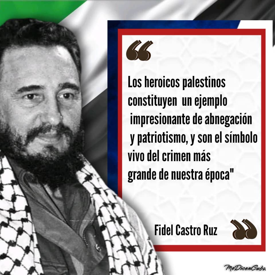 Colina_CTCuba's tweet photo. 🇨🇺🇵🇸En el Día Internacional de Solidaridad con #Palestina recordamos a nuestro #FidelPorSiempre y su definición sobre la causa de lucha del hermano pueblo árabe.
#CubaConPalestina https://t.co/uWb3R0g2Nr