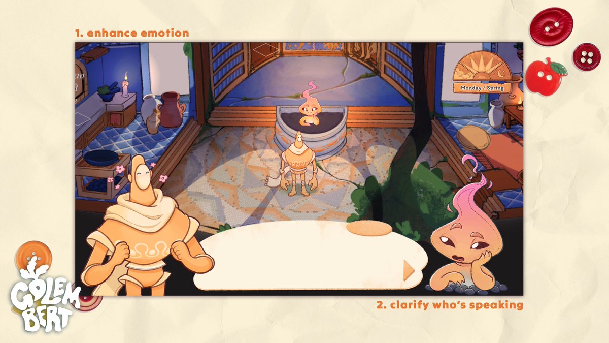 studiofirlefanz's tweet image. I made a new devlog about game dialogue portraits (with multiple expressions for each character) 🥰🎭

Here are a few impressions from the video! Have a nice weekend 💗  

#screenshotsaturday #IndieGameDev #cozygames #indiedev #devlog