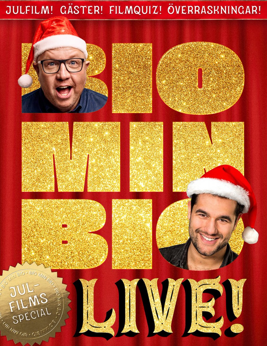 Snart dags för <a href="/Biominbiopodden/">Bio Min Bio</a> livepodd på Rival i Stockholm. 10 december. Biljetter på kahlo.se Välkomna😊❤️🎬🎶🎅🏼Kom och prata julfilm med oss!