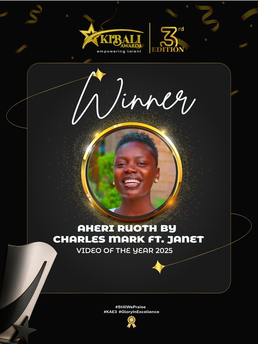 KibaliAwards's tweet image. Huge congratulations to Charles Mark and Janet for winning Video of the Year 2025 for &quot;Aheri Ruoth&quot;! This recognition at the Kibali Awards 3rd Edition proves the power of collaboration. 👏 #KAE3 #KibaliAwards3rdEdition
#KibaliAwards2025
#KibaliAwards