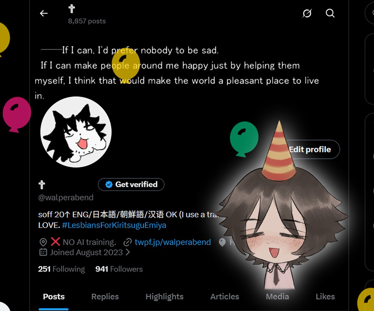 Official birthday post. yaaay I'm 23.
Go check my profile to pop some balloons.