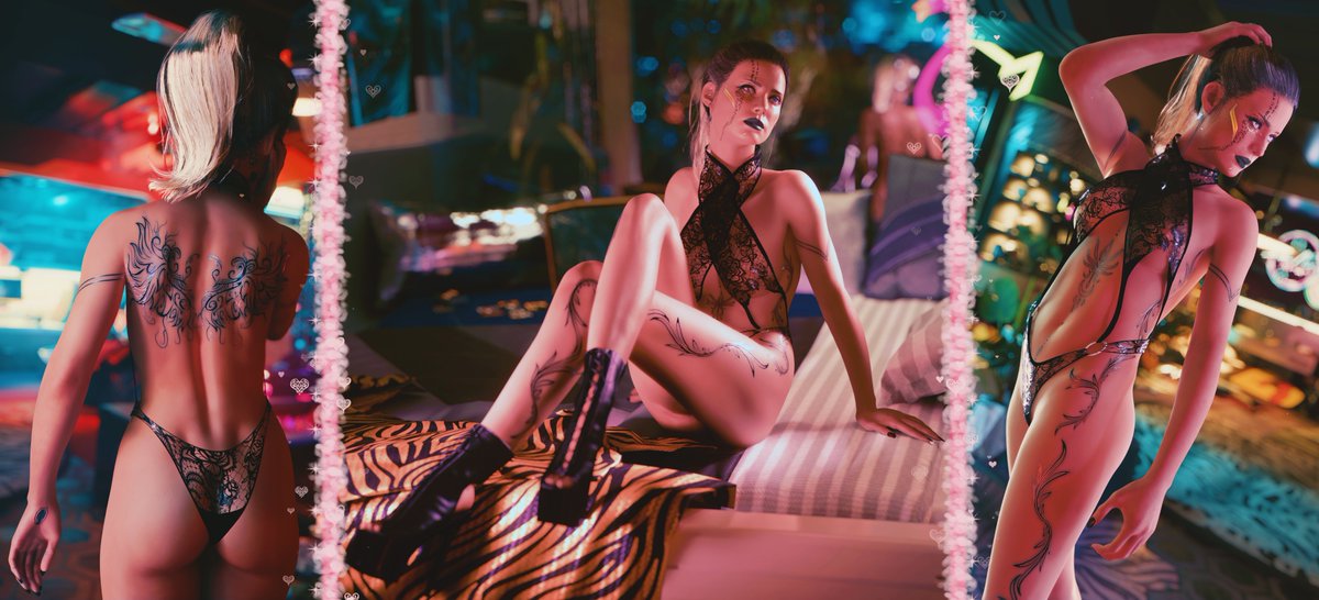 One more peek at upcoming Graceful tattoo by <a href="/koko_shiva/">Shivakoko</a> ❤️

next.nexusmods.com/profile/shivak…

 OC: Viviana #Cyberpunk2077 • #Cyberpunk2077PhotoMode • #PhotoMode • #VirtualPhotography  • #WorldofVP