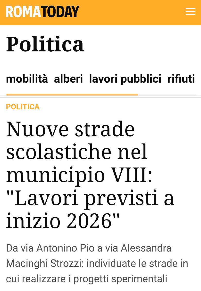 No, le 3 #stradescolastiche di #VIIIMunicipio NON sono state inserite nella delibera del Dipartimento Mobilità che ha dato il via ai lavori di 8 nuove strade scolastiche (dopo le prime 18): il Municipio vuole rivedere ancora progetti pronti da giugno 2024
bit.ly/4robBdj