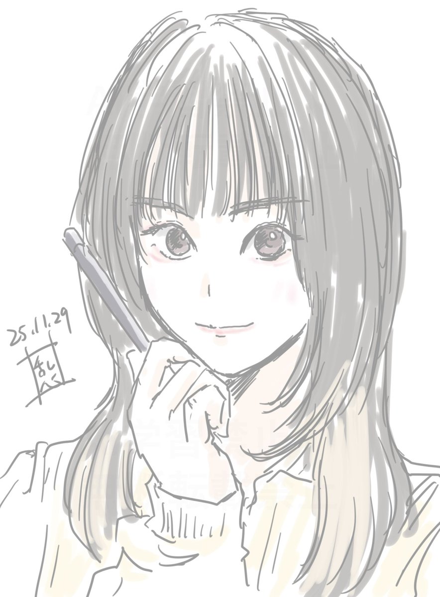 1日1枚ラクガキ 1992日目 凡やよいさんの似顔絵イベントでした。 会話