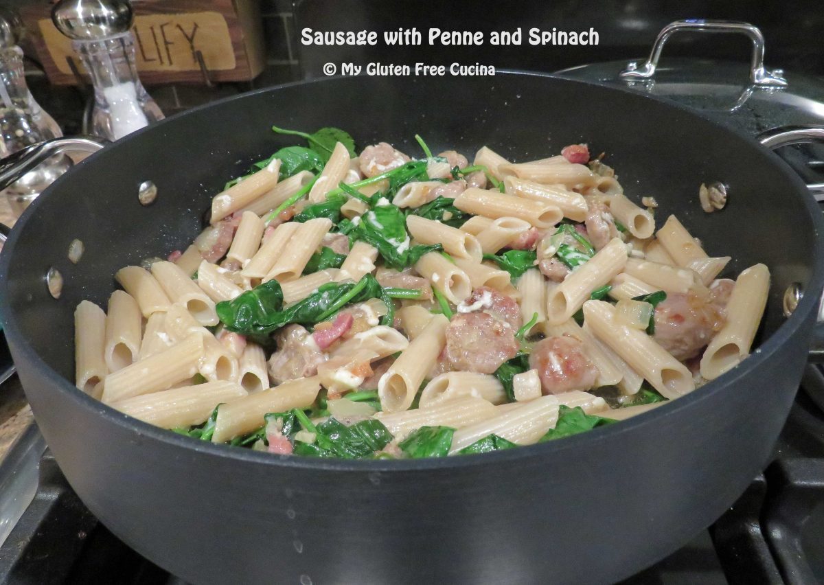 Sausage with Penne and Baby Spinach-- for an easy gluten free weeknight meal, look no further than this delicious skillet dinner!

RECIPE ---> myglutenfreecucina.com/2024/01/17/sau…

#glutenfree
