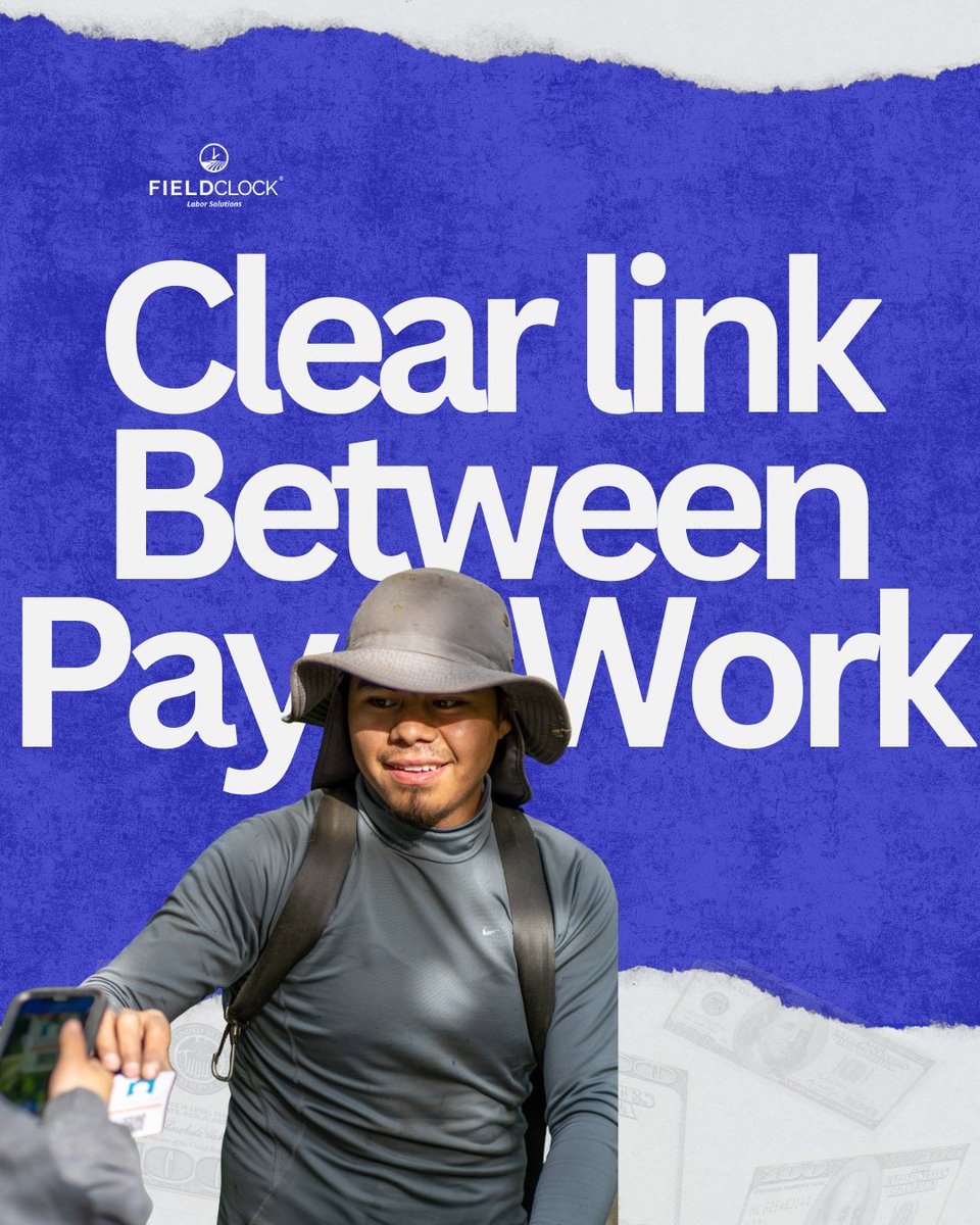 fieldclock's tweet image. Every bundle, every task, every paycheck connected and accounted for. Our employee portal keeps work and pay clear and effortless.  #Fieldclock #LaborManagement  #WorkSmart #EmployeeExperience