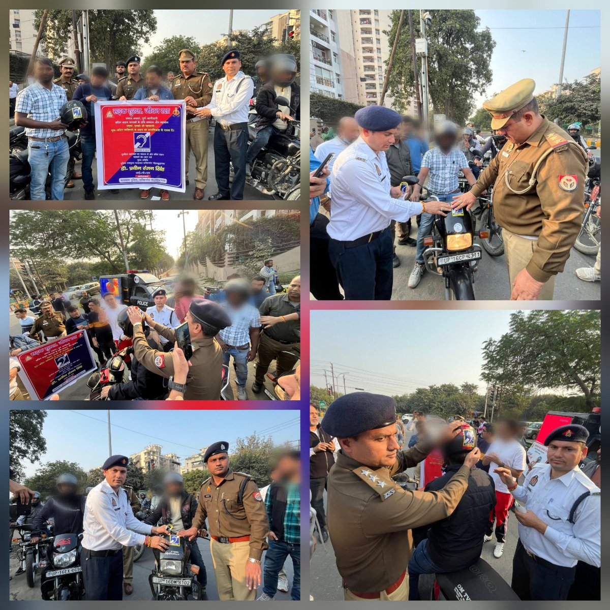 #यातायात_माह_2025
आज दिनाँक 29-11–2025 को <a href="/ACPTrafficNoida/">ACP Traffic Noida</a> के पर्यवेक्षण में <a href="/Noidatraffic/">Noida Traffic Police</a> द्वारा रतिराम चौक सेक्टर–93 चौक पर "बधिर चालक/कान का प्रतीक योजना" अभियान के अंतर्गत बधिर वाहन चालकों के वाहनों/हेलमेट पर स्टीकर लगाए गए तथा आवश्यक जागरूकता प्रदान की गई।
☎️  न०–9971009001