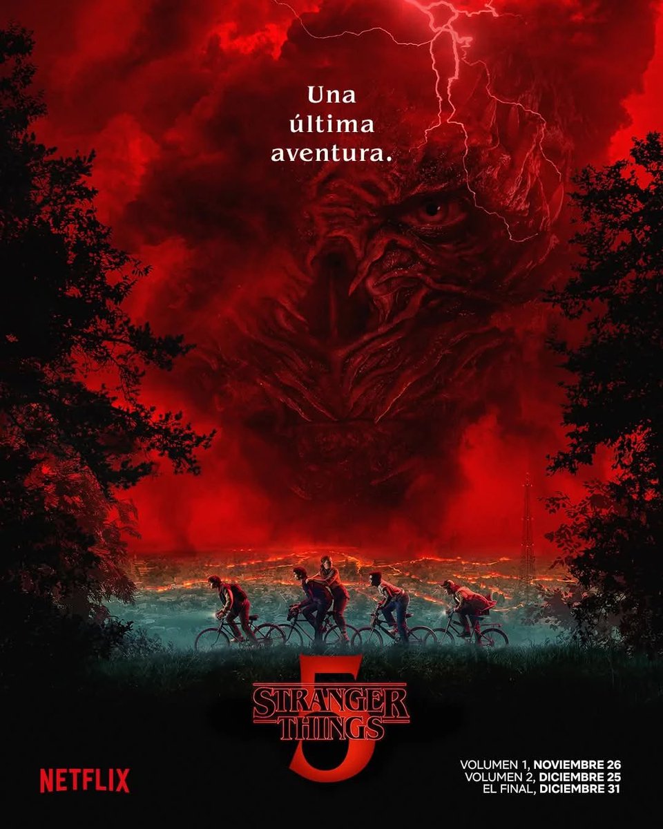 Charofernandezr's tweet photo. Estrenos de fin de semana: 
@NetflixLAT Stranger Things", una serie que sigue la historia de un grupo de niños en la ciudad ficticia de Hawkins, Indiana, en los años 80. Protagonizada por: Millie Bobby Brown, Finn Wolfhard y Gaten Matarazzo. https://t.co/b8XgOHpXxb