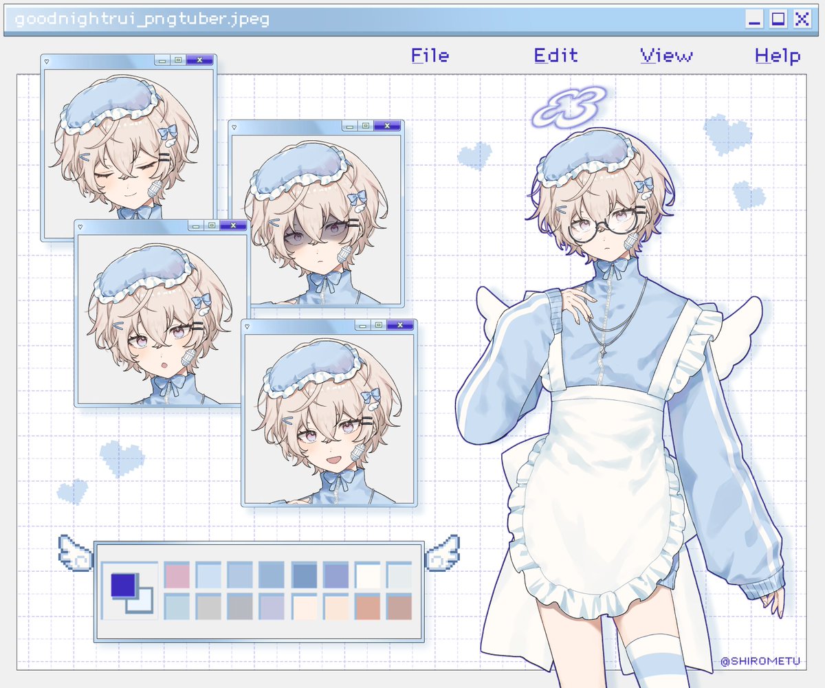 shirometu's tweet photo. I made the art for @/goodnightrui's pngtuber! https://t.co/CCG0jI107q