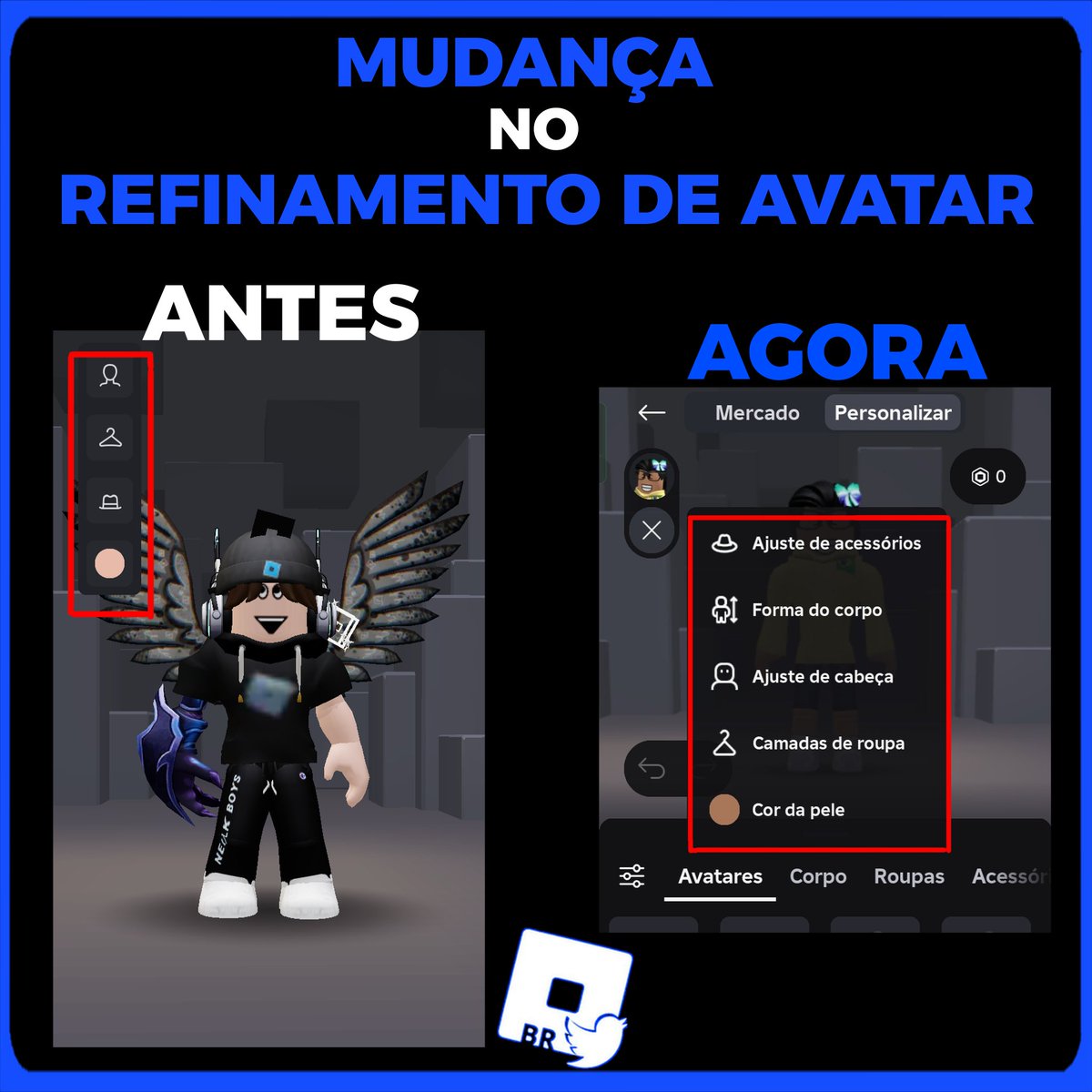 GBrockz's tweet image. ❗️❗️Roblox News Report ❗️ ❗️

Roblox has modified the Avatar Refinement, before it showed the organizations on the left side, now when you click it shows in the middle

Source: @robloxptbrasil 

Thoughts?

#Roblox #Robloxnews
