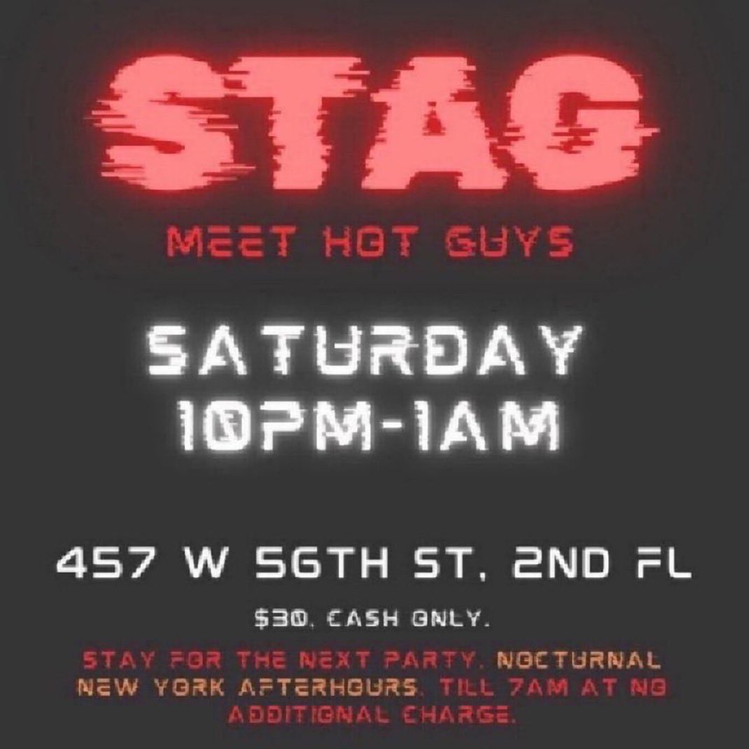GaySexInNYC's tweet image. 😈Saturday Night // Stag 
NYC Gay Play Party. 
Everyone is welcome. 
Hosted by @LodgeParties 
10pm-1am.
457 W 56th St, 2nd FL, (b/w 9th/10th Ave) Press Adams Club Buzzer.