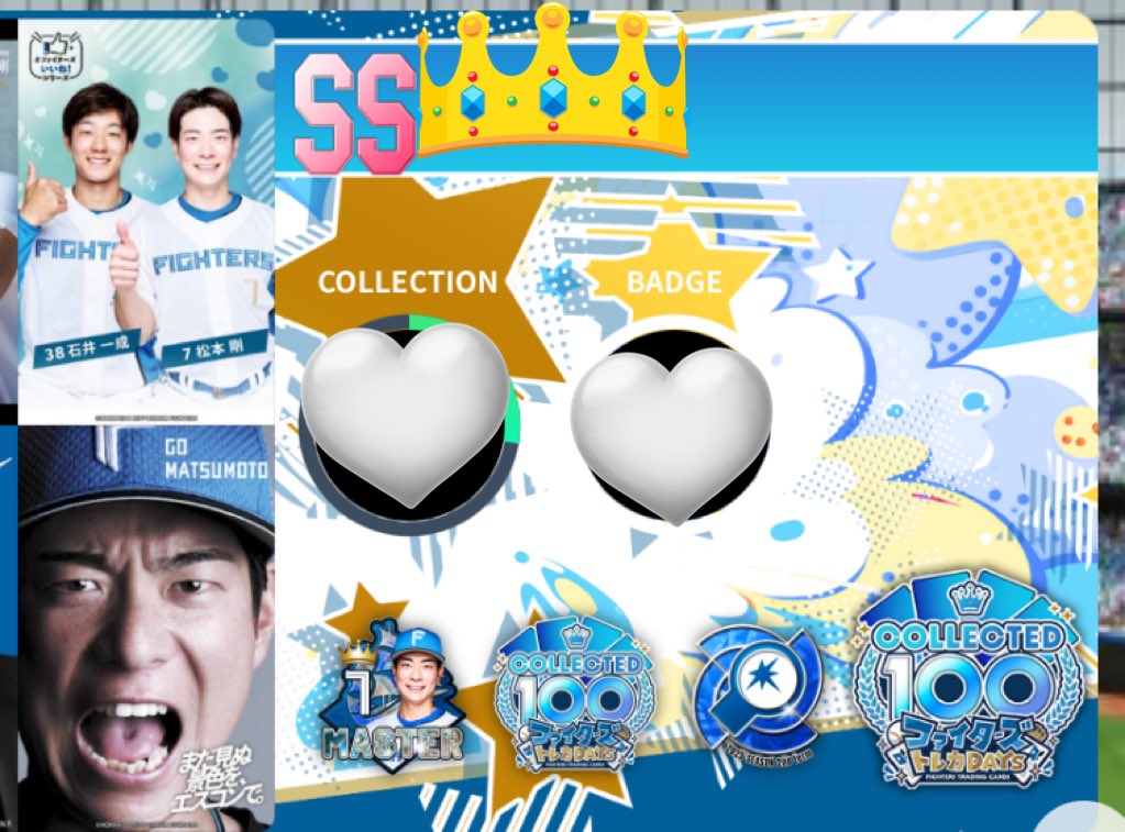 __1010ma1010's tweet image. ちなみにファイターズトレカも真剣にやってるのでお仲間できたら嬉しいです🤭💖
#ファイターズトレカ　#lovefighters