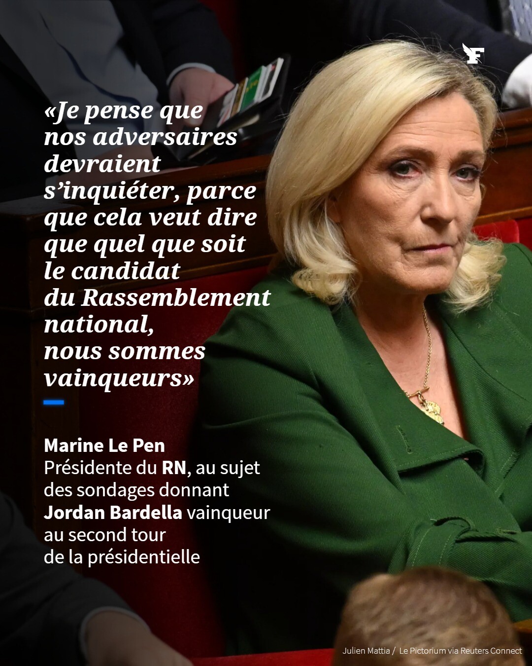 En pleine «opération succession» et face au risque de la confirmation de sa peine d’inéligibilité, Marine Le Pen cherche à ne pas tomber dans l’effacement et dans l’ombre de son très populaire dauphin.→
