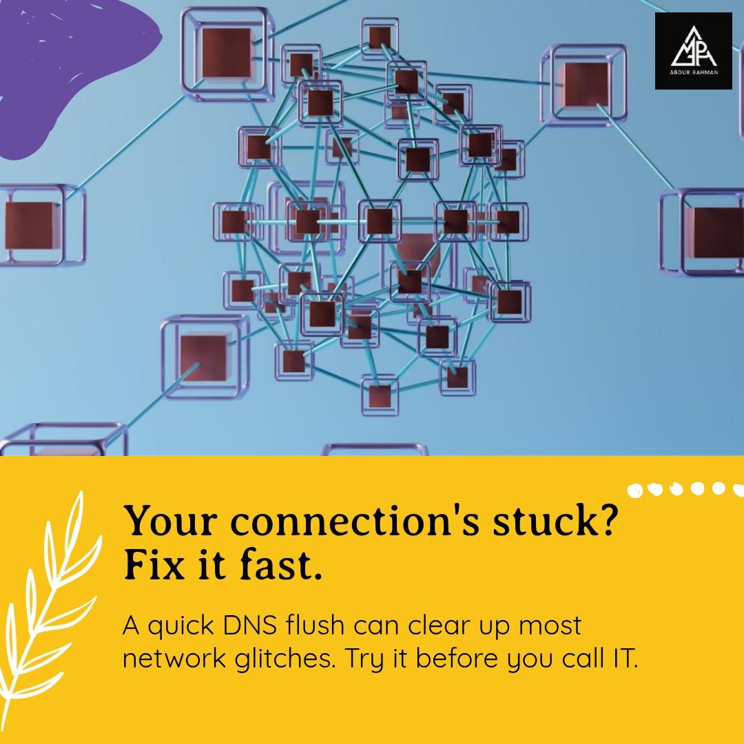 mdarparvez's tweet image. Network issues? 📶 Try a DNS flush! It often clears connectivity problems fast. Simple tech, big impact. Follow for more IT tips!

#networking #ITtips #techhacks #computertips

#mdarparvez #digitalmarketing #socialmediamanager #dropshipping #walmart #ebay #shopify