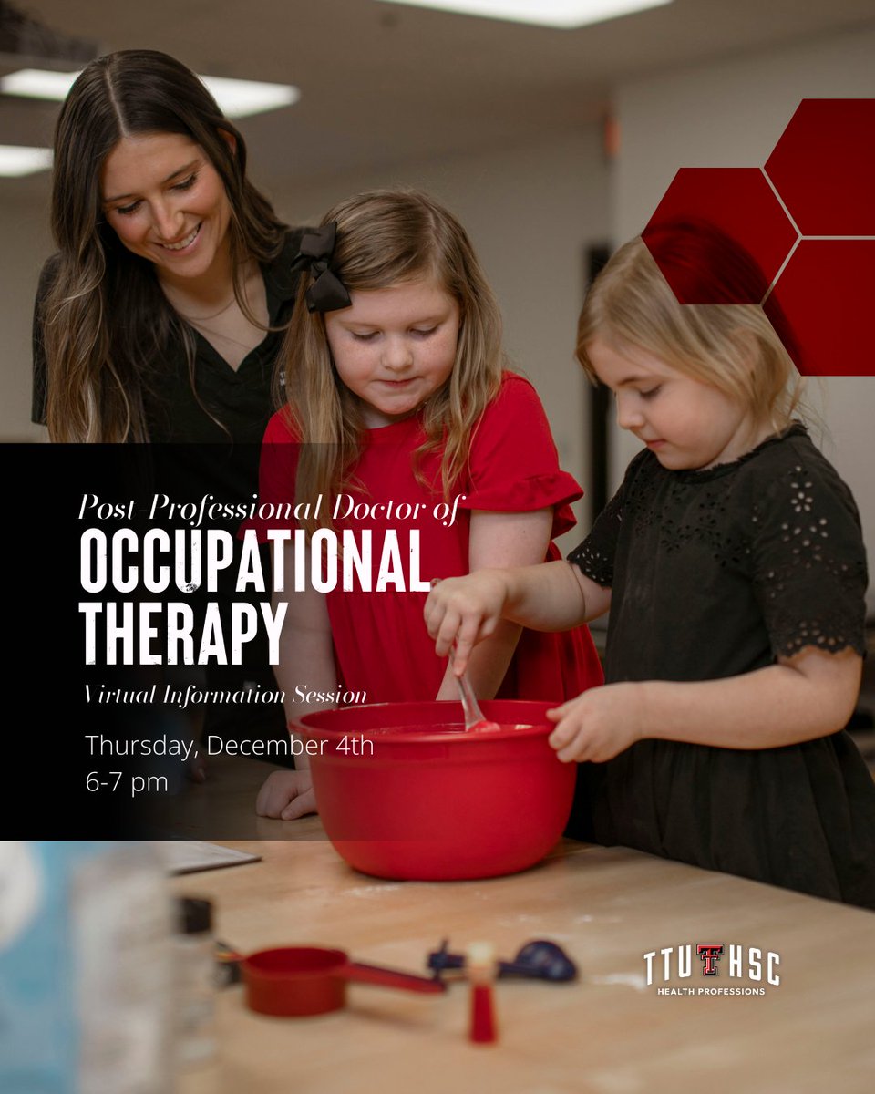 Are you looking to elevate your OT degree to the doctoral level? Join us on Thursday, December 4th, for a virtual information session to learn more about our Post-Professional Doctor of Occupational Therapy program! Register here: f.mtr.cool/xxiphmelhu