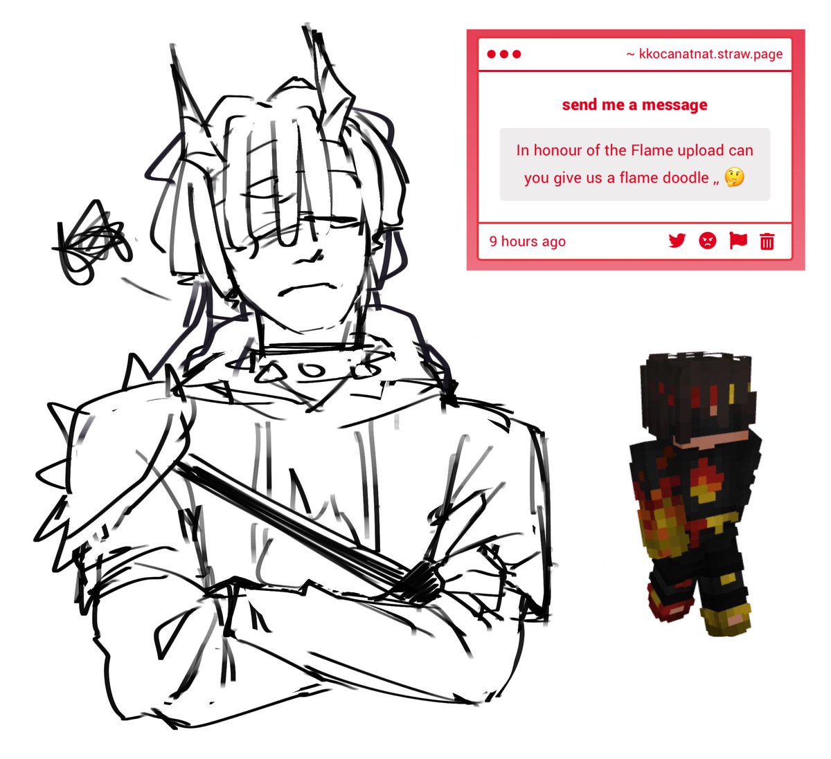 late and scuffed but heres ur flame doodle vro
#flamefragsfanart thhat video killed me bro omfg,,,