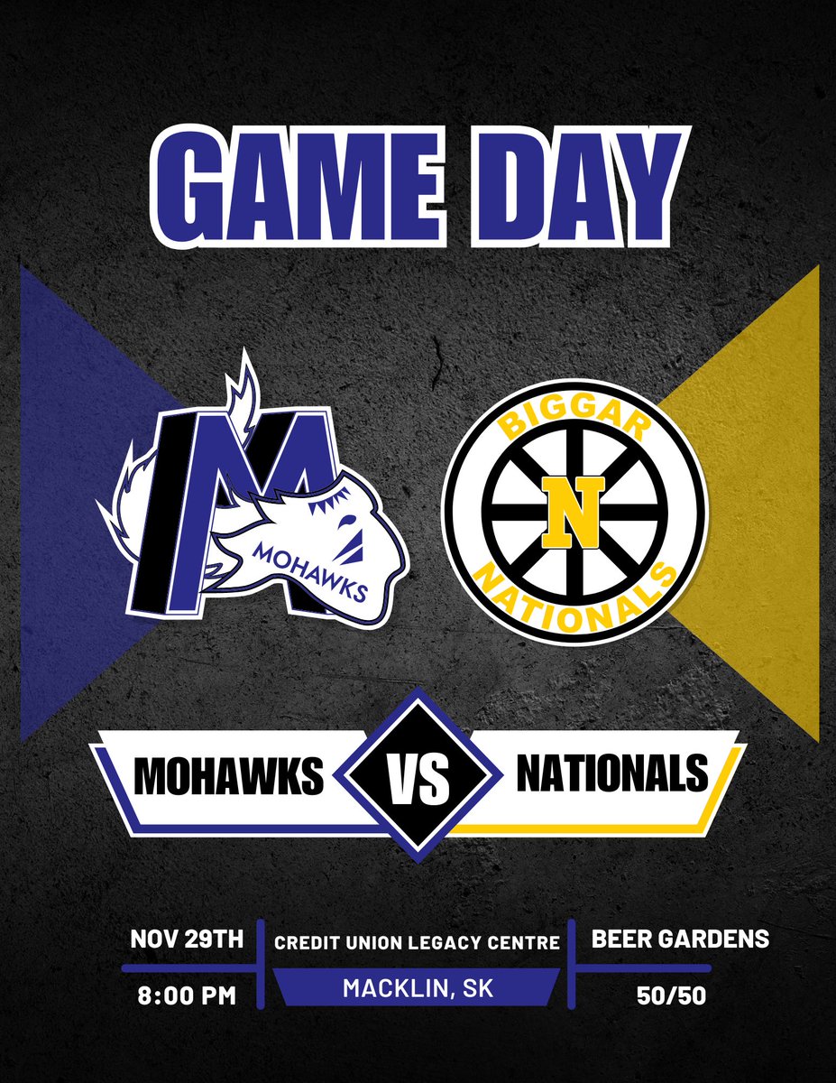🔵⚪️⚫️GAME DAY⚫️⚪️🔵

Biggar Nationals come to town tonight for an 8:00PM puck drop!