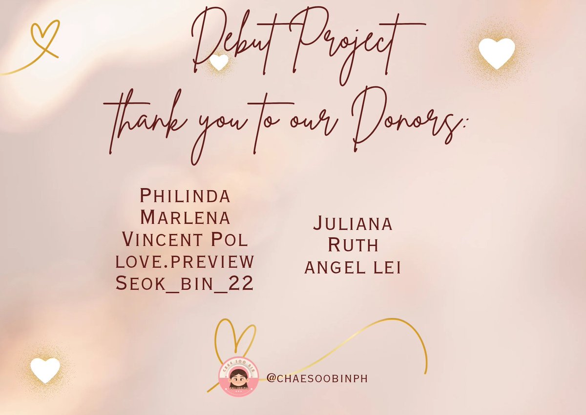 chaesoobinph's tweet photo. Thank you 🥰
#ChaeSooBin #ChaeSooBinPhilippines #DebutProject https://t.co/MRUPrGoVeh