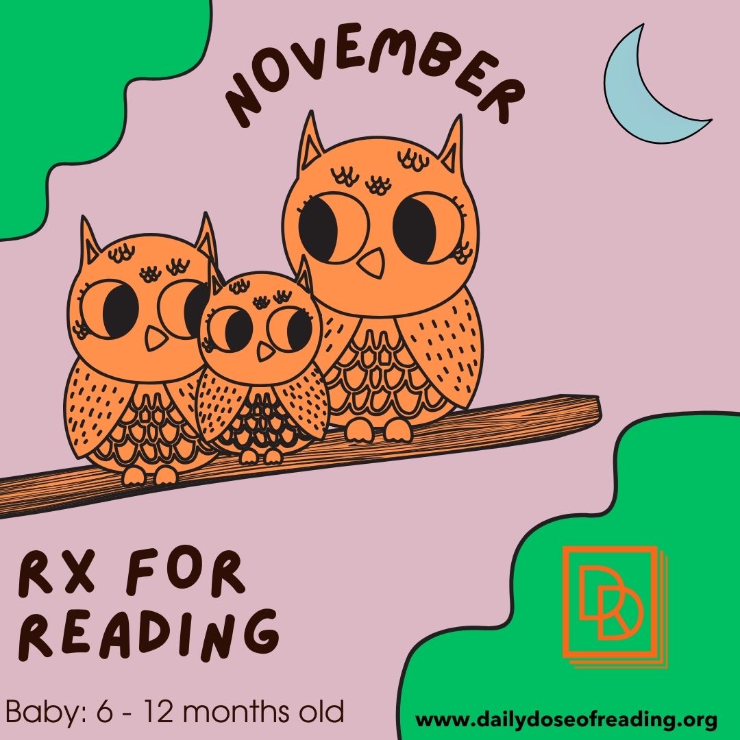 DDReading's tweet image. Prescription for Reading #2 for November 2025! Ages 6-12 months.
Talk, Sing, Read, Play. Everyday! 
#booksforkids #books #parenting #kids