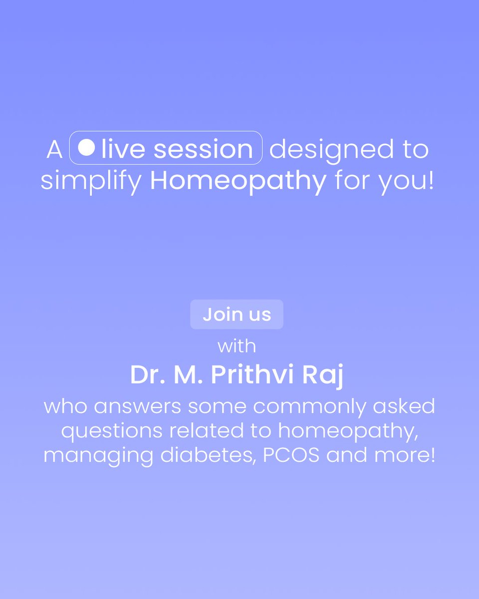Distacart's tweet image. We’re going LIVE! 
Still unsure how homeopathy fits into daily wellness? 
Join Dr. M. Prithvi Raj (BHMS | P.G HOM, England) as he breaks down homeopathy and answers your questions.
📅 30 Nov 2025
🕕 6:30 PM PST
📍 IG, YouTube &amp;amp; TikTok Live
#Homeopathy