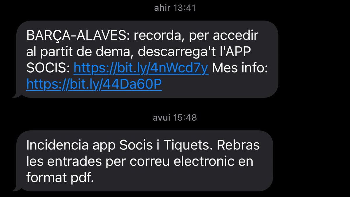 A falta de 10 minuts, ni entrades per la APP ni al correu. Club de socis, diuen… 🤡