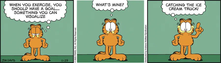 Garfield by Jim Davis for Sat, 29 Nov 2025