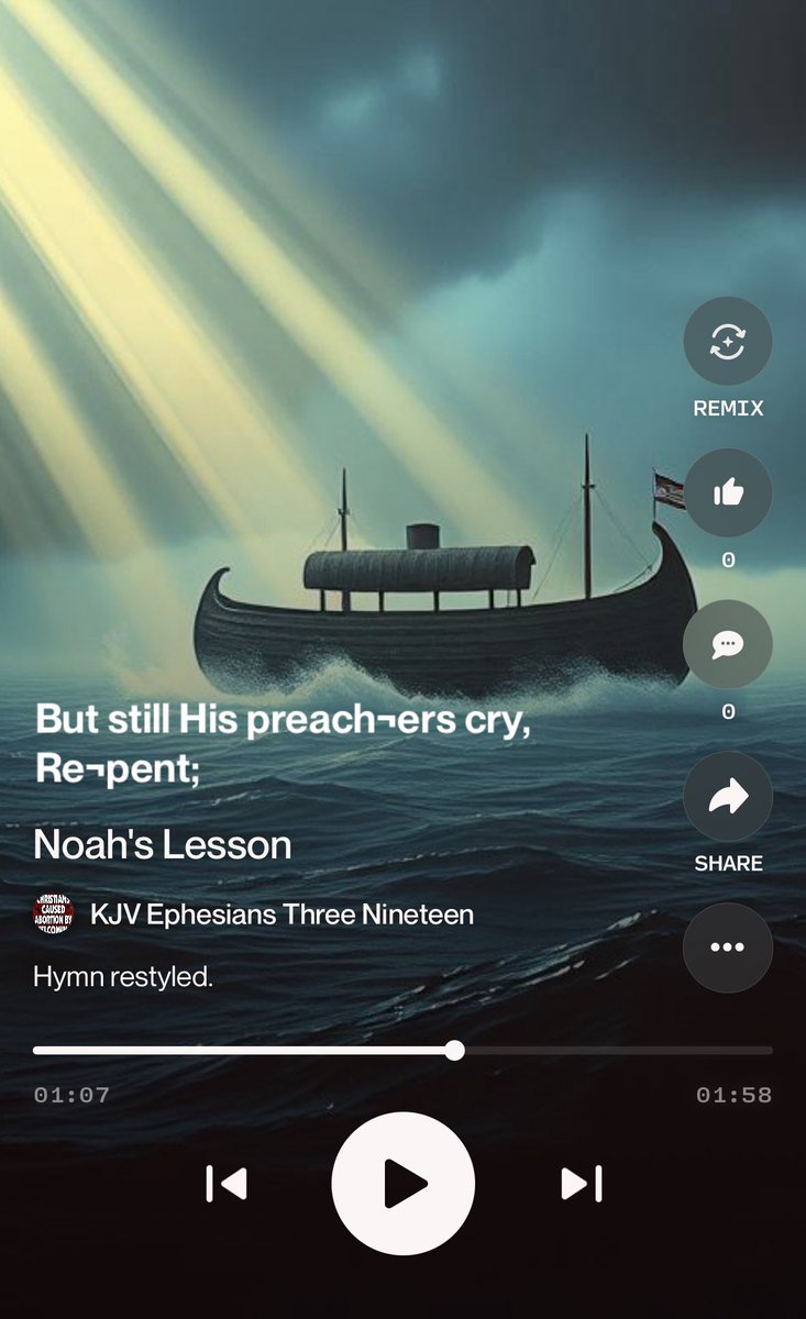 GodH8sYourIdols's tweet image. I can’t tell if I like the disparity between the serious tone of the lyrics (Noah’s flood) and the boppy nature of the beat (barbershop quartet).

But I’ll listen to this Westboro Baptist Church original again, thank you very much &amp;gt;&amp;gt; suno.com/s/apAxuReRZUnB… 🎶