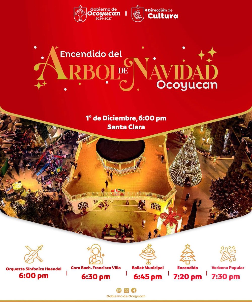 AytoOcoyucan's tweet image. #Cultura || Cuando cae la tarde y el frío abraza, aparece un brillo que lo cambia todo… 🎄✨
Te invitamos al Encendido del Árbol, donde la música, la alegría y el progreso se encuentran para encender corazones.
¡Ven a vivirlo! 💛
#Navidad #Progreso