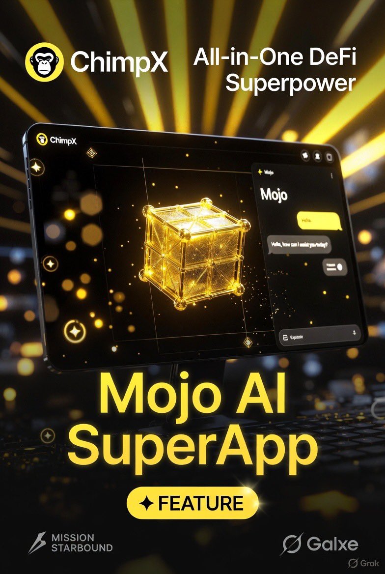 MS_Khaleefa's tweet image. #MissionStarbound

Forget juggling wallets, tabs, and gas calculators. @ChimpxAI flipped the script.

Mojo isn’t a tool. It’s an agent that thinks like a trader and executes like a pro with zero friction. You type your intent, like “stake the best yield,” and it routes, swaps,…