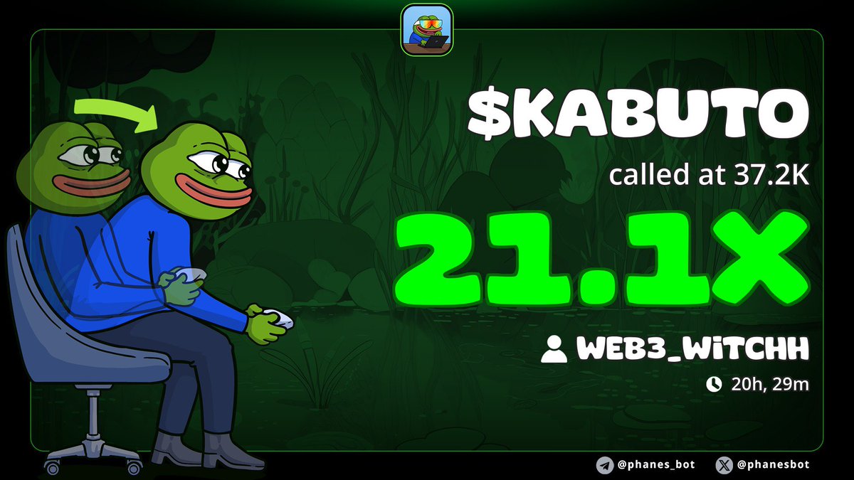 Web3_Witchh's tweet image. 21x on $KABUTO &amp;amp; only my group ate the full run
If you want entries before they go parabolic, stop watching from the sidelines.
Join the source → t.me/Web3_Witchh 

Ca
A9E2AopuG56LWYiXsvGLLTcLjUjQ539PY6k5Fhfepump
 #Solana #helevier #memecoin #Crypto #Altcoins #zeudiners