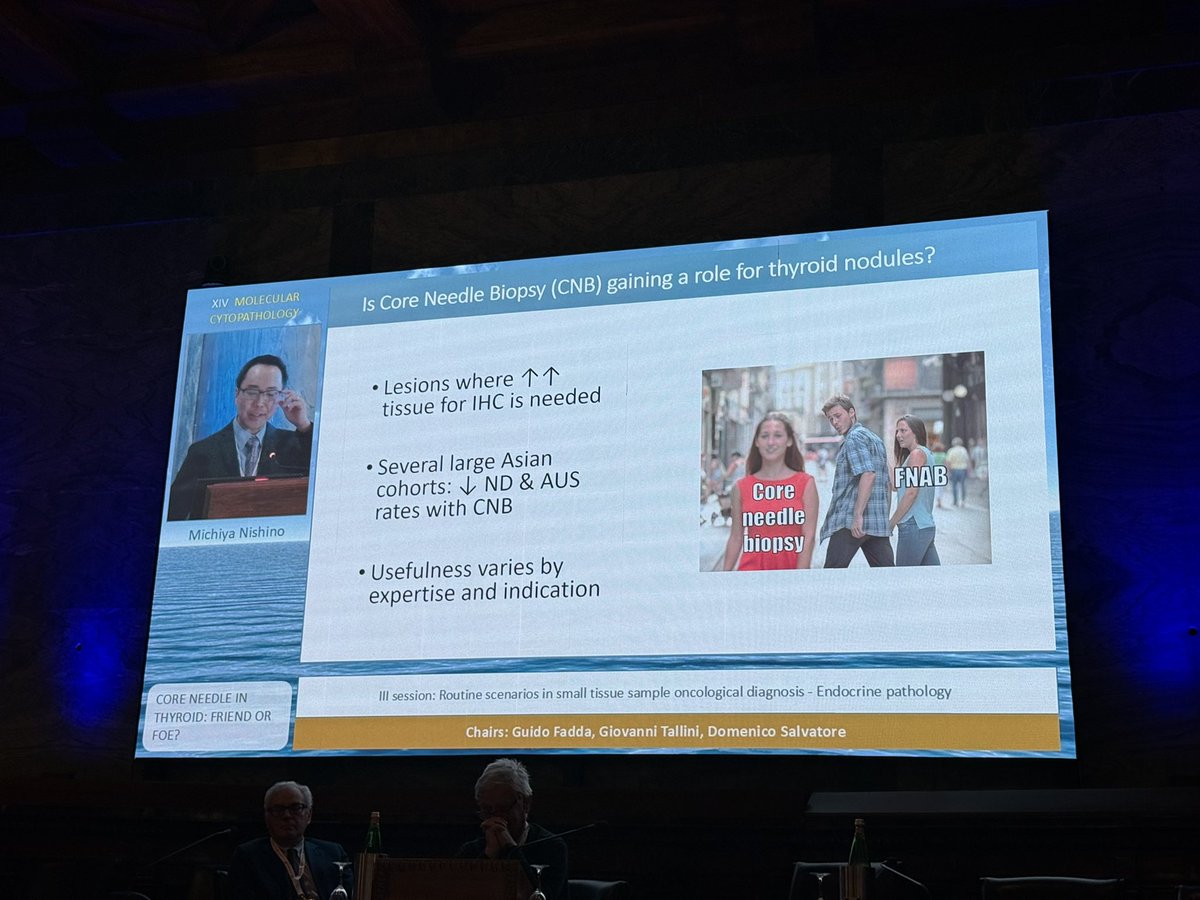 In the #thyroid session <a href="/MichiyaNishino/">Michiya Nishino, MD, PhD</a> brings his infectious energy into an invigorating talk about CNB in thyroid #MolCytoPath25