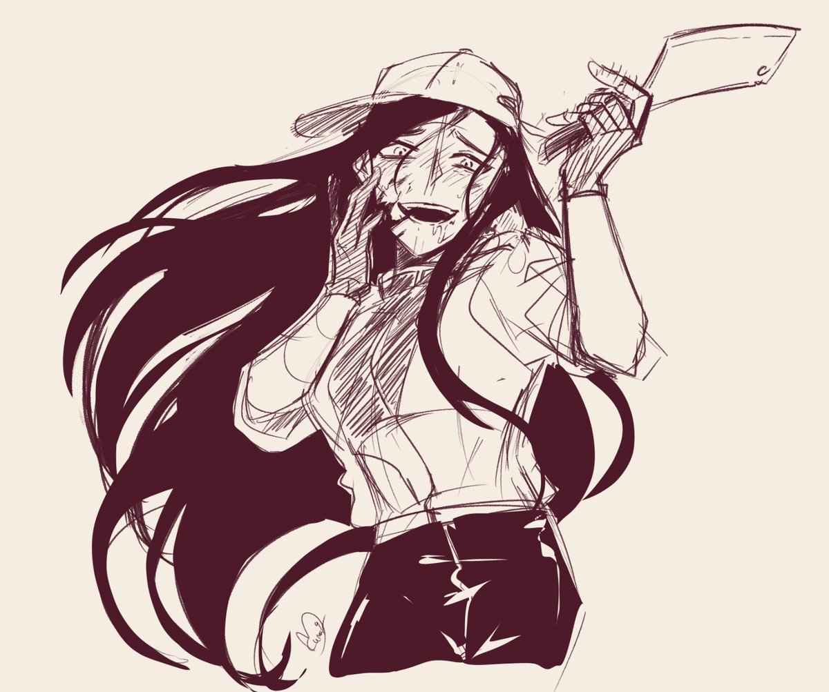 Was out in a café today while listening to Butcher Vanity on YouTube 😆 
I couldn't do much work since I couldn't focus, so I ended up doing a quick sketch