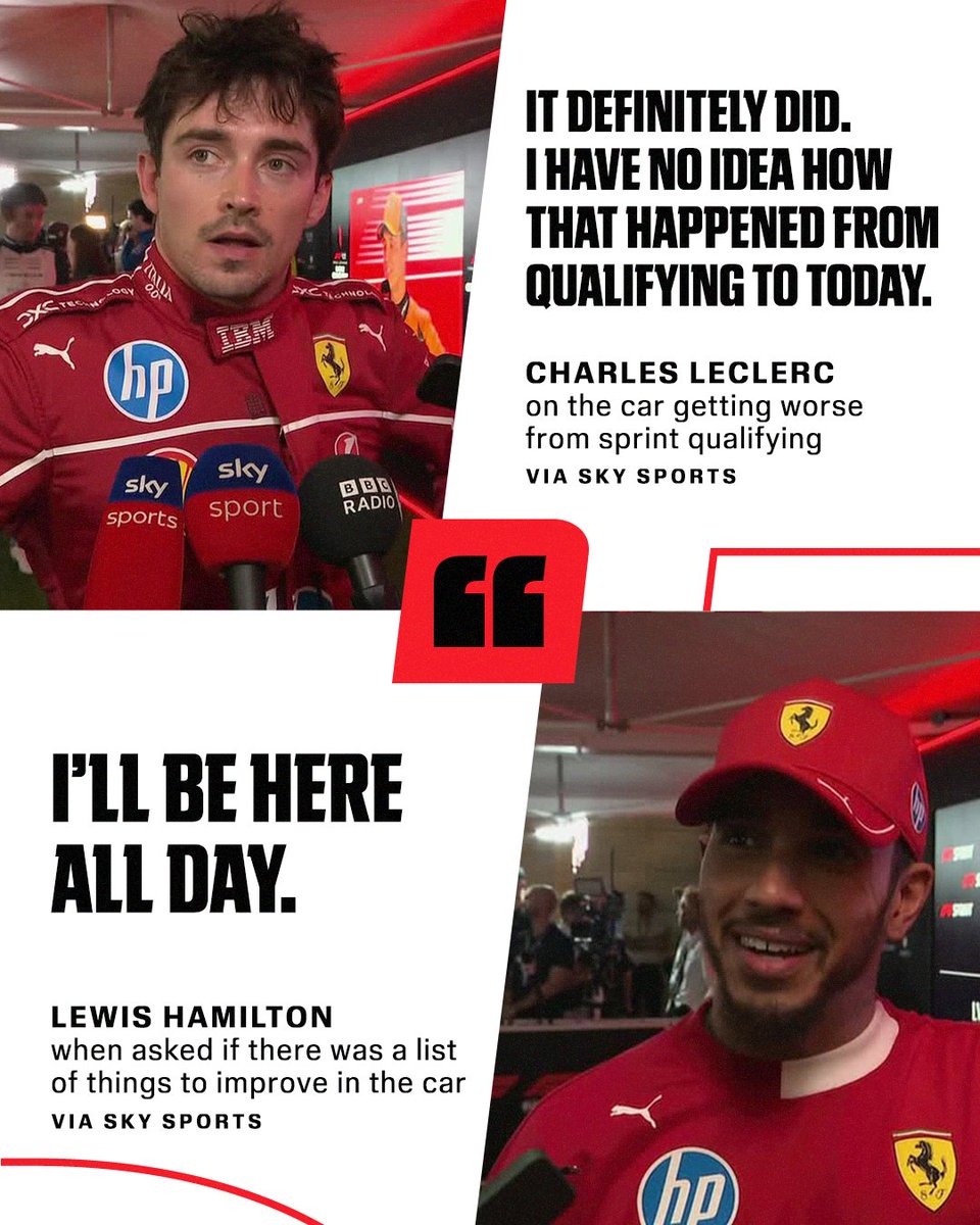 Charles Leclerc and Lewis Hamilton on Ferrari's car issues during the sprint race 😬