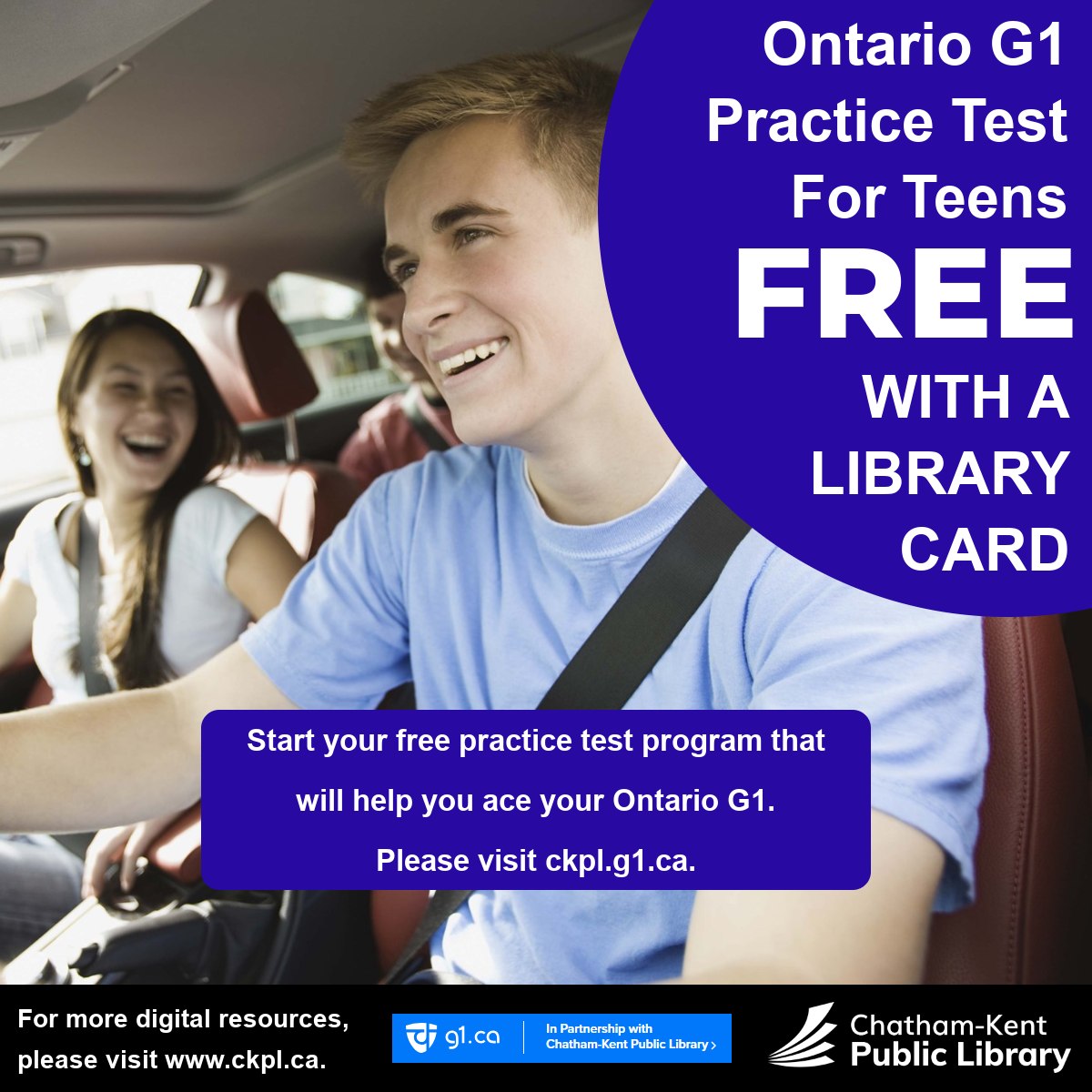 Did you know that CKPL provides a database for practicing the Ontario G1 Test? If you don't have a library card, visit your local branch or sign up for a virtual card online at ckpl.ca!
#YourTVCK #CKont #CKPL #G1