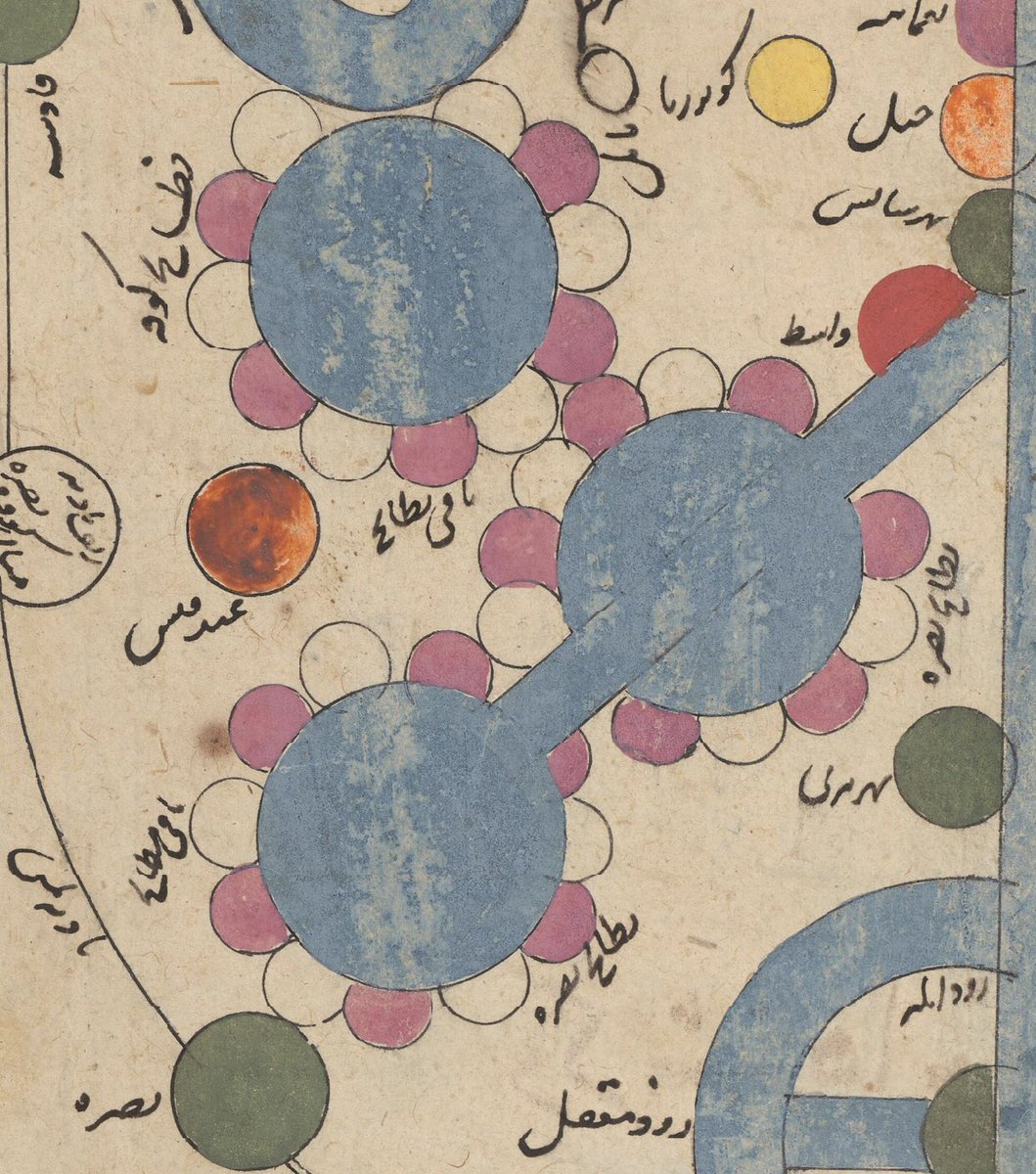 IRQMso's tweet photo. مخطوطة فارسية من كتاب ”صور الأقاليم“ لأبي زيد البَلْخي (٢٣٥-٣٢٢هـ./٨٤٩-٩٣٤مـ.) موَطّأة بـ”صورة العراق“ وهي خريطة توضيحية رسمها البَلْخي تُجسّد الملامح الجغرافية للعراق، من عبّادان (الأهواز) جنوبًا حتى بلدة تكريت شمالًا، ومن حلْوان شرقًا حتى كور بابل (كربلاء وباديتها) غربًا. وتبدو على الخريطة مدينة بابل قرب نهر الفُرات، وسواد الكوفة والحيرة، يليه سواد واسط على الجانب الآخر من نهر دجلة، ثمّ البصرة فالبطائح (الأهوار) موزّعة على سواد كل من: واسط والكوفة والبصرة. كما تظهر المدائن وعُكْبرا وسامرّاء شمال بغداد.