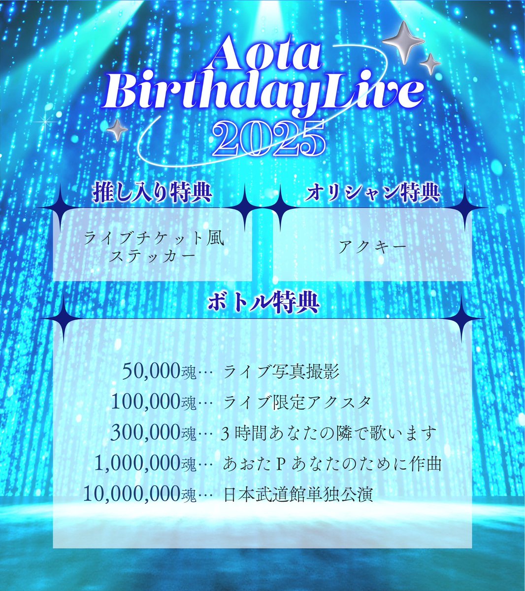 【大切なお知らせ】

12月、月間で生誕イベントを打たせて頂く事になりました㊗️💙

なにげに初の生誕イベントです😮
すごくすごく頑張りたいです‼️

オリシャンは2種類+㊙️1種類です❕

無限に出勤するので、お気軽に連絡してください🧑🏻‍🚀

最高の年末にしようね🫶🏻

 #メンコン  #コンカフェ  #日本武道館