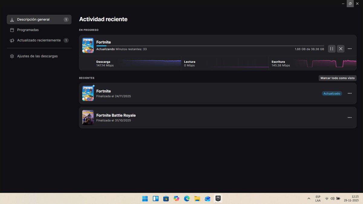 Por la cara una update de casi 40GB en Fortnite????