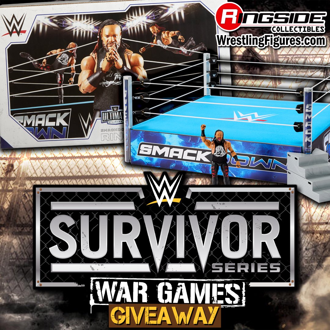 💥 SURVIVOR SERIES: WARGAMES GIVEAWAY 💥

Enter our #WWESurvivorSeries: WarGames Giveaway Contest for your chance to win a <a href="/Mattel/">MATTEL</a> <a href="/WWE/">WWE</a> SmackDown Real Scale Ring w/ Ultimate Edition Jacob Fatu Exclusive!

To enter:
- Must be following @ringsidec 
- Like &amp; Repost THIS post
- Reply