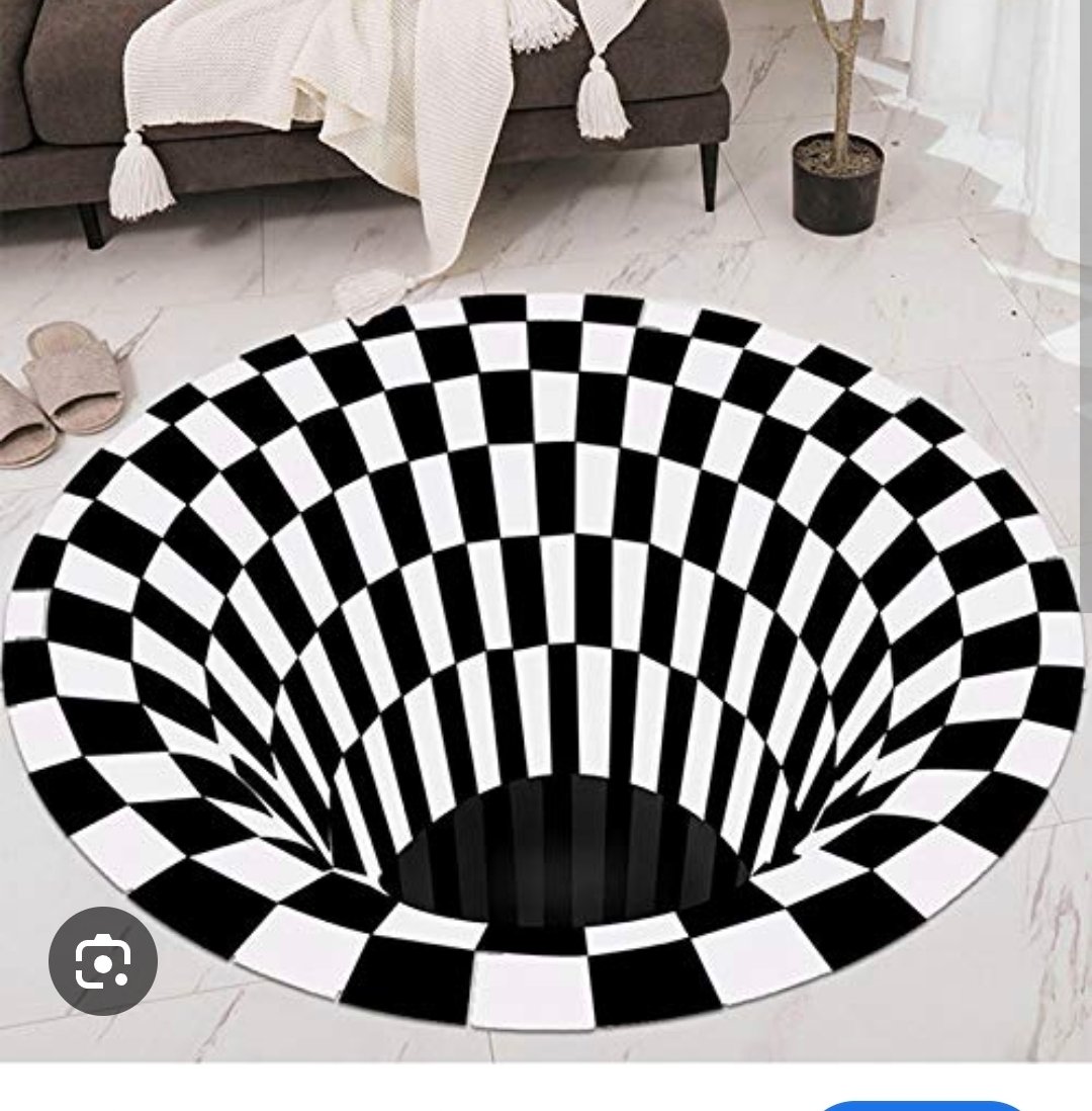 Exfizzixteach's tweet image. Maybe Reeves bought one of those optical illusion black hole rugs and just got confused?
