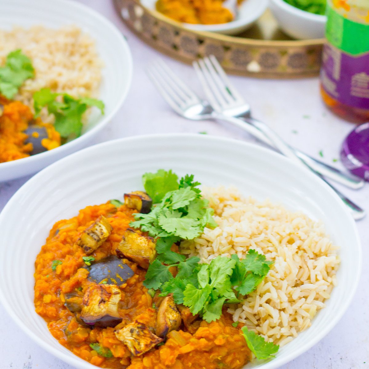 easypeasyfoodie's tweet image. This delicious Roasted Aubergine and Red Lentil Dhal ticks so many boxes – it’s quick and easy to make, family friendly, budget friendly, vegetarian, vegan, gluten free and packed full of goodness!  RECIPE =&amp;gt; bit.ly/2M9vKAz 

#familyfriendly #budgetfriendly #vegan