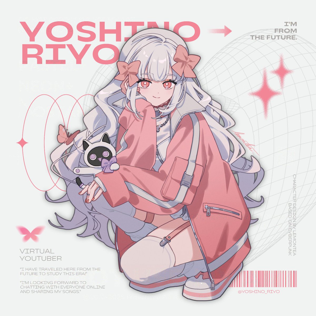 lemontea_star's tweet image. 【WORK】
この度、芳ノりよちゃん(@yoshino_riyo)のキービジュアルを制作させていただきました🎀
登録者数500名突破、おめでとうございます！
記念グッズも発売されていますので、是非彼女のBOOTHをチェックしてみてください🌸