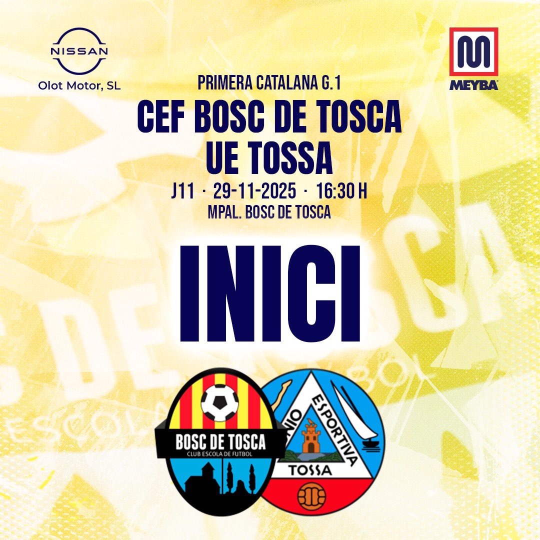 📝 Comença el partit. Som-hi, grocs!

🆚 #BoscDeTosca 0-0 <a href="/UETOSSA1922/">Unió Esportiva Tossa</a> 

#1Cat1 #BDTTossa