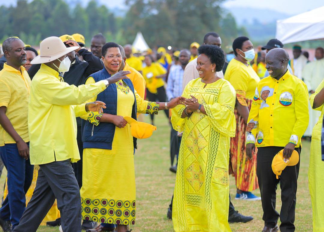 Pure joy at Kagongo Demonstration Primary School grounds in Ibanda said it all! 
The <a href="/NRMOnline/">NRM Party</a> Presidential Candidate, <a href="/KagutaMuseveni/">Yoweri K Museveni</a> , arrived to a spirited, patriotic welcome before he took the stage and highlighted the party’s key achievements. 
#ProtectingTheGains