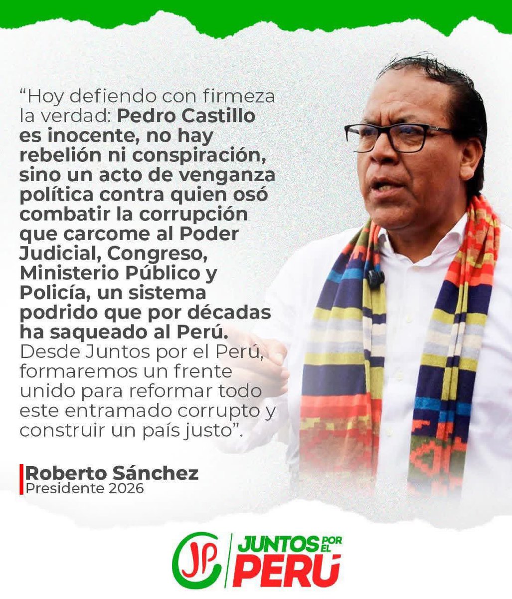 Con firmeza y sin miedo, alzamos la voz por la justicia y la democracia por nuestro hermano Presidente Pedro Castillo. 💪

#JuntosPorElPeru #JuntosConElPueblo #presidentepedrocastillolibertad #recuperaremoselgobierno
