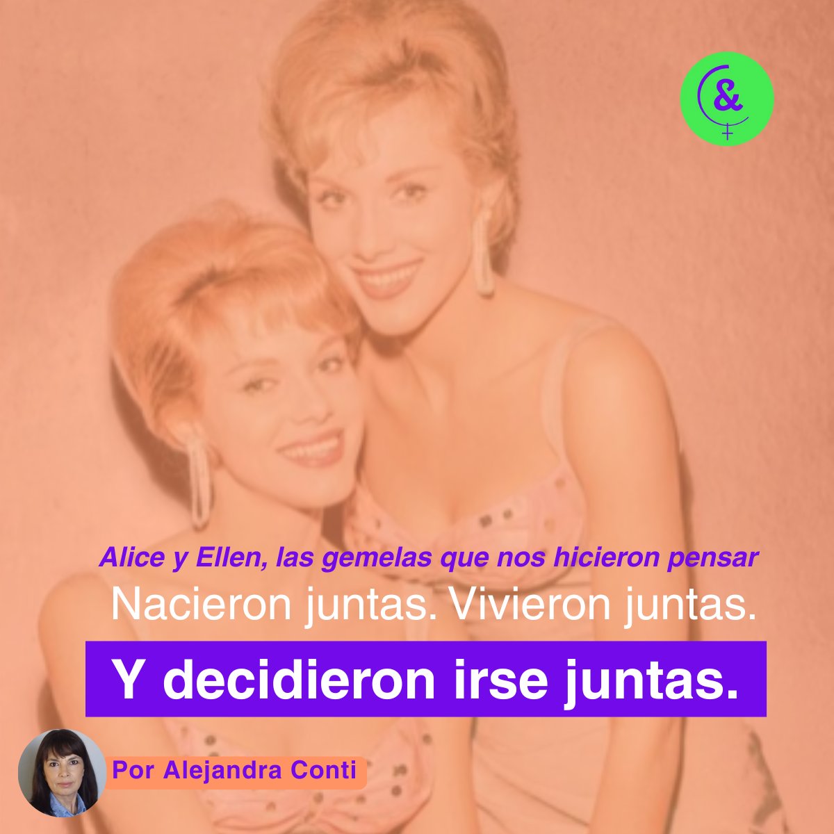 Mujeresyco's tweet image. Las gemelas #Kessler desataron un nuevo debate sobre #autonomía, #cuidados y #decisiones al final de la #vida.
Una historia potente escrita por @AleContiArg 
📎 Nota completa: open.substack.com/pub/mujeresyco…
#MujeresYCompañía #GemelasKessler  #DebatePúblico
