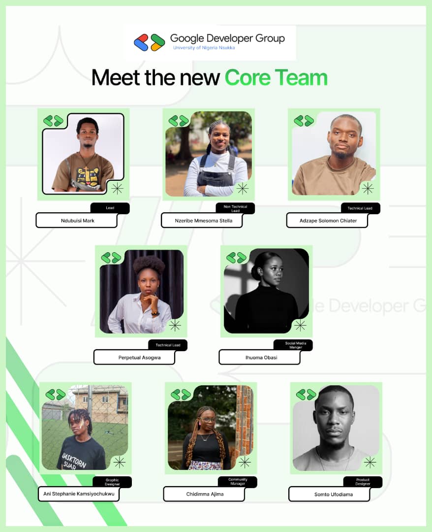 GDG_UNN's tweet image. Heyyy ✨
Meet the new faces behind @GDG_UNN!
 
We’re the 2025 Core Team stepping in this session to keep the tech community alive, fun, and impactful.

New session, new energy, same vision: Learn. Build. Grow.

We can’t wait to create magic with you all!
#GDGOCUNN #TechOnCampus
