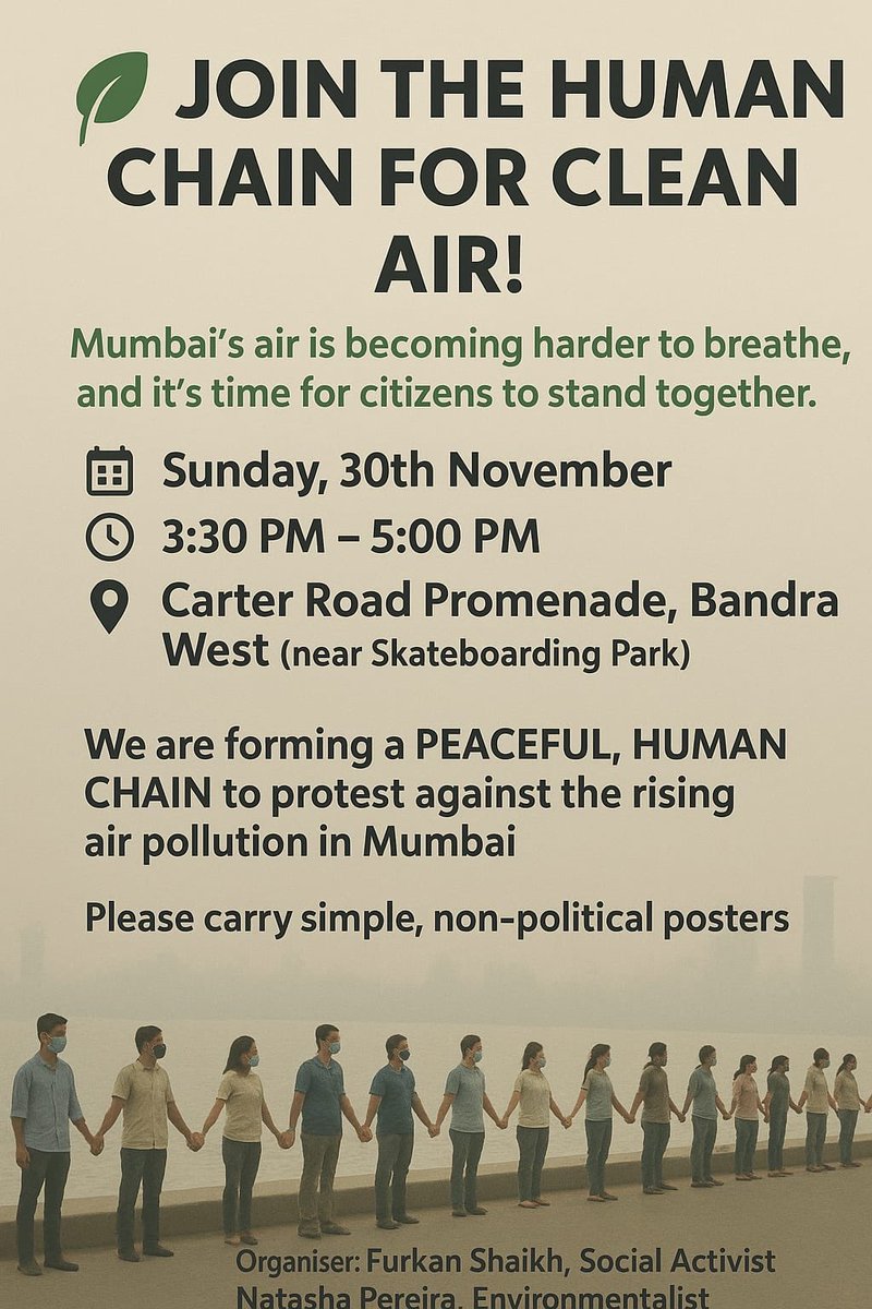 suchetadalal's tweet image. So how many Mumbaikars are wearing a mask and forming a chain? Or has the spirit of Mumbai turned too weak to participate ans protest?? 😏