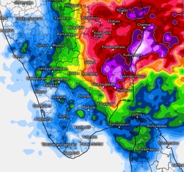 DineshkumarDKN's tweet image. Next 24 hrs will be the best time for KTCC to get Heavy Rains from this #CycloneDitwah. Bands east of #Chennai will give continuous light to moderate rains. At times heavy showers too will happen.   

#ChennaiRains #TNRains #Nem2025 #Monsoon2025